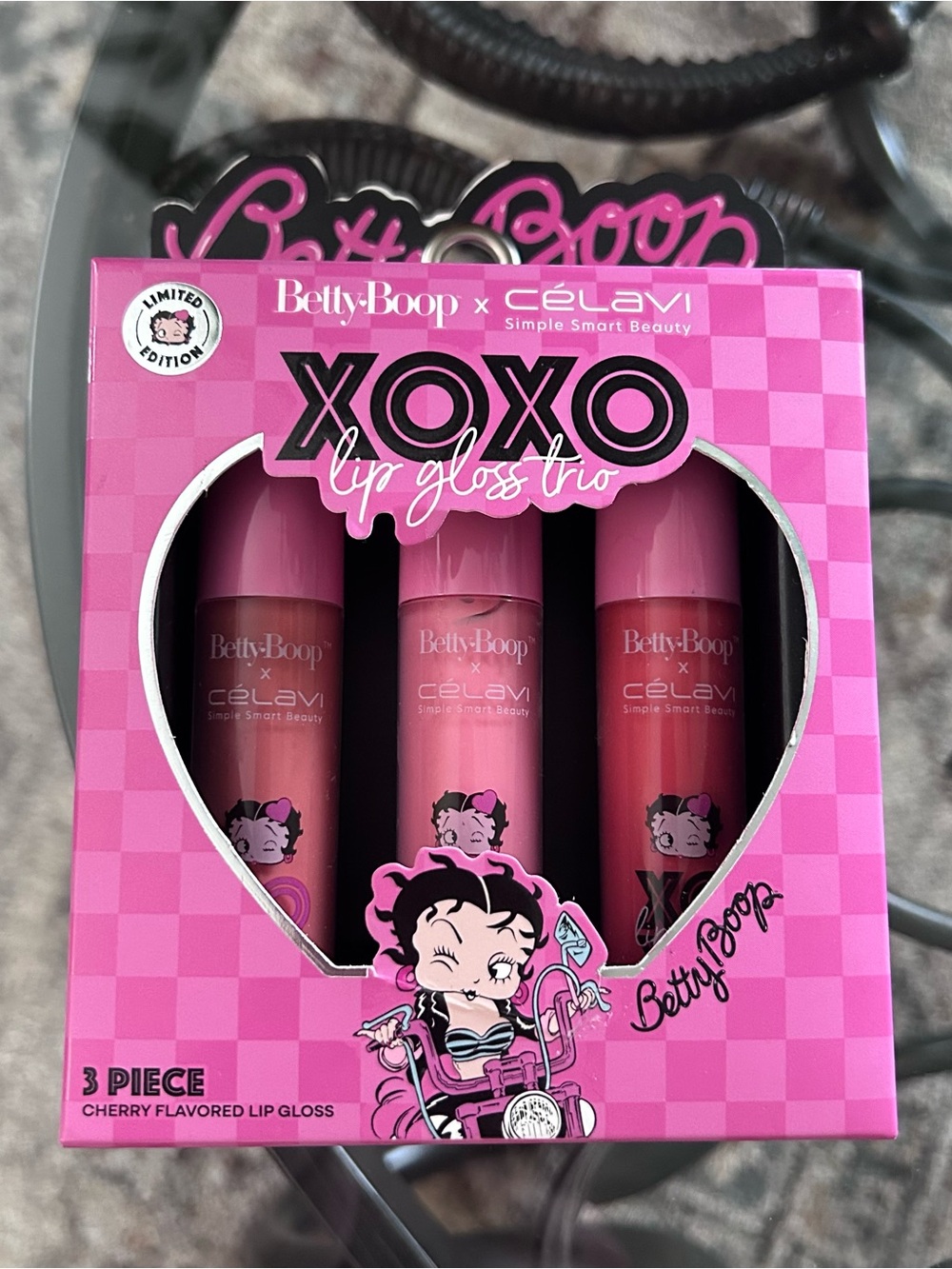 Betty Boop x Célavi XOXO Lip Gloss Trio - Pink Shades